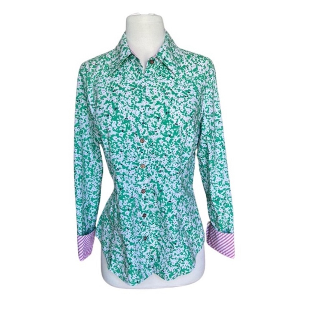 Lilly Pulitzer Green Floral Button Down